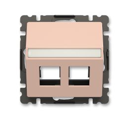 Zoni® kryt zásuvky dvojnásobný komunikační přímé s upevňovacím třmenem  5014T-A00418 242 pudrová ABB