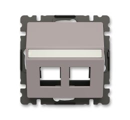 Zoni® kryt zásuvky dvojnásobný komunikační přímé s upevňovacím třmenem  5014T-A00418 244 greige ABB