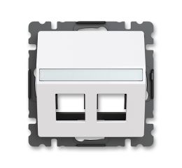 Zoni® kryt zásuvky dvojnásobný komunikační přímé s upevňovacím třmenem  5014T-A00418 500 bílá ABB