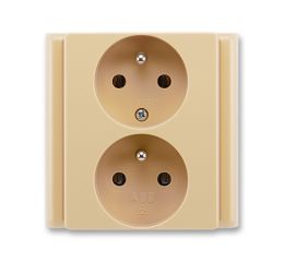 Classic 5512-2249 D2 Zásuvka dvojnásobná chráněná, 81x81 mm, béžová, ABB