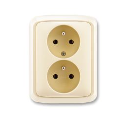 Tango® zásuvka dvojnásobná s ochrannými kolíky, šroubové svorky 5512A-2349 C slonová kost ABB