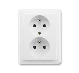 Classic 5512C-2349 B1 Zásuvka dvojnásobná s ochr.kolíky, jasně bílá, ABB