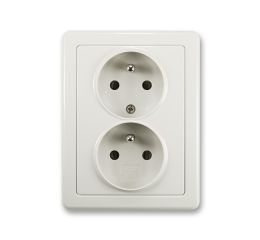Swing® zásuvka dvojnásobná s ochrannými kolíky, šroubové svorky 5512G-C02349 S1 světle šedá ABB