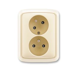Tango® zásuvka dvojnásobná s ochrannými kolíky, natočenou dutinou, bezšroubové svorky 5513A-C02357 C slonová kost ABB