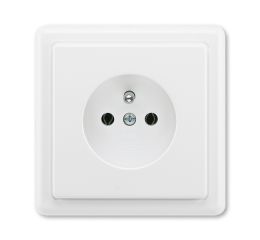 Classic 5517-2389 B1 Zásuvka jednonásobná, s ochr.kolíkem, jasně bílá, ABB
