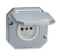 Garant zásuvka jednonásobná vestavná s víčkem IP55 5518-2790 šedá ABB