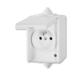 Praktik zásuvka 5518-2969 B zásuvka jednonásobná pro průběžnou montáž, IP44, bílá, ABB