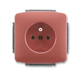 Tango® zásuvka jednonásobná s ochranným kolíkem, šroubové svorky 5518A-A2349 R2 vřesová červená ABB