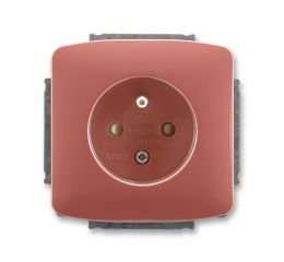 Tango® zásuvka jednonásobná s ochranným kolíkem, clonkami, šroubové svorky 5518A-A2359 R2 vřesová červená ABB