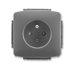 Tango® zásuvka jednonásobná s ochranným kolíkem, clonkami, šroubové svorky 5518A-A2359 S2 kouřová šedá ABB
