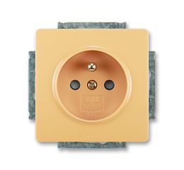 Swing® zásuvka jednonásobná s ochranným kolíkem a clonkami, šroubové svorky 5518G-A02359 D1 béžová ABB