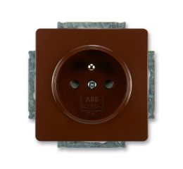 Swing® zásuvka jednonásobná s ochranným kolíkem a clonkami, šroubové svorky 5518G-A02359 H1 hnědá ABB