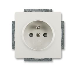 Swing® zásuvka jednonásobná s ochranným kolíkem a clonkami, šroubové svorky 5518G-A02359 S1 světle šedá ABB