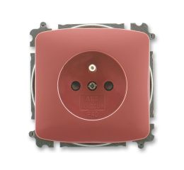 Tango® zásuvka jednonásobná s ochranným kolíkem, clonkami, bezšroubové svorky 5519A-A02357 R2 vřesová červená ABB