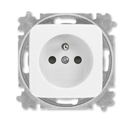 Reflex SI zásuvka jednonásobná s ochranným kolíkem a clonkami 5519B-A02357 B alpská bílá ABB