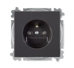 Future® linear, Solo®, Solo® carat, Busch-axcent® zásuvka jednonásobná s ochraným kolíkem a clonkami, bezšroubové svorky 5519B-A0235781 antracitová ABB