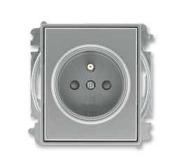 Time®, Time® Arbo zásuvka jednonásobná s ochranným kolíkem a clonkami 5519E-A02357 36 ocelová ABB