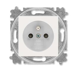 Levit M® zásuvka jednonásobná s ochranným kolíkem a clonkami 5519H-A02357 68 perleťová/ledová bílá ABB