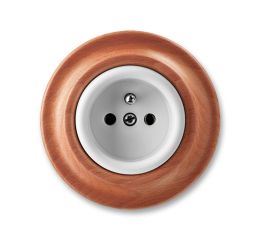 Decento® zásuvka jednonásobná 230V s ochr.kolíkem 5519K-C02347 52 bílá (porcelán)/dřevo třešeň ABB