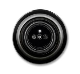 Decento®  zásuvka jednonásobná s ochranným kolíkem 6619K-C06347 N černá porcelánová ABB