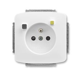 Tango® zásuvka jednonásobná s kolíkem, clonkami, bezpečnostní s proudovým chráničem FI-DOS 5526A-A02369 B bílá ABB