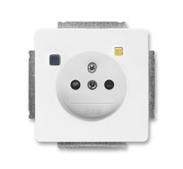 Swing®, Swing®L zásuvka jednonásobná s kolíkem, clonkami, bezpečnostní s proudovým chráničem FI-DOS 5526G-A02369 B1 bílá ABB