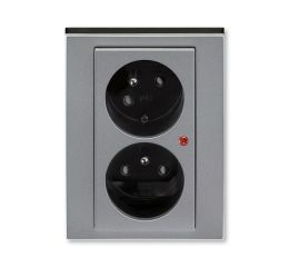 Levit M® zásuvka dvojnásobná s ochranou před přepětím 5593H-C02357 69 ocelová/kouřová černá ABB