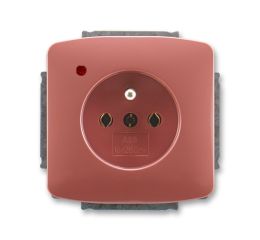 Tango® zásuvka jednonásobná s ochranným kolíkem, ochranou před přepětím, šroubové svorky 5598A-A2349R2 vřesová červená ABB