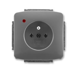 Tango® zásuvka jednonásobná s ochranným kolíkem, ochranou před přepětím, šroubové svorky 5598A-A2349S2 kouřová šedá ABB