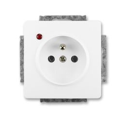 Swing®, Swing®L zásuvka jednonásobná s ochranným kolíkem a ochranou před přepětím, šroubové svorky 5598G-A02349 B1 jasně bílá ABB