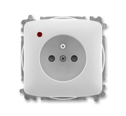 Tango® zásuvka jednonásobná s clonkami, ochranou před přepětím, bezšroubové svorky 5599A-A02357 S šedá ABB