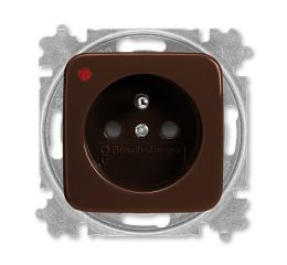 Reflex SI zásuvka jednonásobná s ochranným kolíkem, clonkami a ochranou před přepětím 5599B-A02357 H hnědá ABB