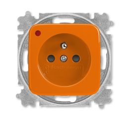 Reflex SI zásuvka jednonásobná s ochranným kolíkem, clonkami a ochranou před přepětím 5599B-A02357 P oranžová ABB