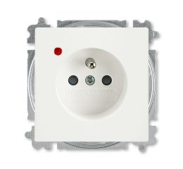 Future® linear, Busch-axcent® zásuvka jednonásobná s ochranným kolíkem a ochranou před přepětím 5599B-A02357884 mechová bílá ABB