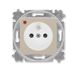 Levit® zásuvka jednonásobná s ochranou před přepětím 5599H-A02357 18 macchiato/bílá ABB