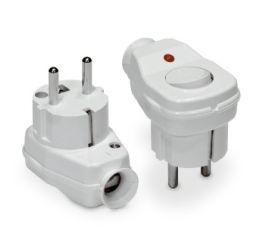 Vidlice boční, bílá s vypínačem a kontrolkou WT-16US/LK