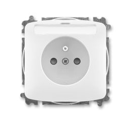 Tango® zásuvka jednonásobná s ochranným kolíkem, clonkami, popisovým polem, bezšroubové svorky 6619A-A06352 B bílá ABB