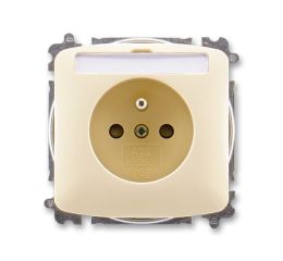 Tango® zásuvka jednonásobná s ochranným kolíkem, clonkami, popisovým polem, bezšroubové svorky 6619A-A06352 C slonová kost ABB