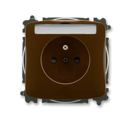 Tango® zásuvka jednonásobná s ochranným kolíkem, clonkami, popisovým polem, bezšroubové svorky 6619A-A06352 H hnědá ABB