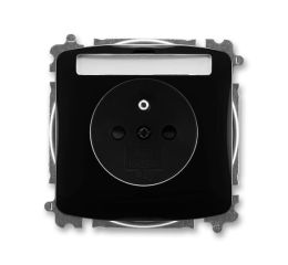 Tango® zásuvka jednonásobná s ochranným kolíkem, clonkami, popisovým polem, bezšroubové svorky 6619A-A06352 N černá ABB