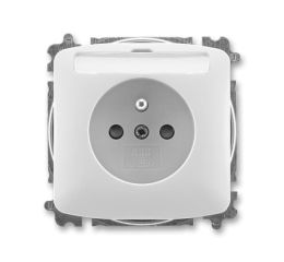 Tango® zásuvka jednonásobná s ochranným kolíkem, clonkami, popisovým polem, bezšroubové svorky 6619A-A06352 S šedá ABB