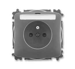 Tango® zásuvka jednonásobná s ochranným kolíkem, clonkami, popisovým polem, bezšroubové svorky 6619A-A06352 S2 kouřová šedá ABB