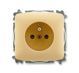 Tango® zásuvka jednonásobná s ochranným kolíkem, clonkami, bezšroubové svorky 6619A-A06357 D béžová ABB