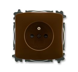 Tango® zásuvka jednonásobná s ochranným kolíkem, clonkami, bezšroubové svorky 6619A-A06357 H hnědá ABB