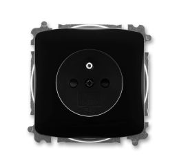 Tango® zásuvka jednonásobná s ochranným kolíkem, clonkami, bezšroubové svorky 6619A-A06357 N černá ABB