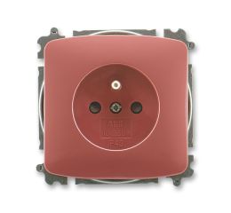 Tango® zásuvka jednonásobná s ochranným kolíkem, clonkami, bezšroubové svorky 6619A-A06357 R2 vřesová červená ABB