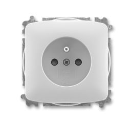 Tango® zásuvka jednonásobná s ochranným kolíkem, clonkami, bezšroubové svorky 6619A-A06357 S šedá ABB