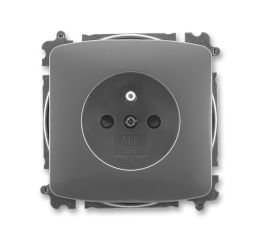 Tango® zásuvka jednonásobná s ochranným kolíkem, clonkami, bezšroubové svorky 6619A-A06357 S2 kouřová šedá ABB