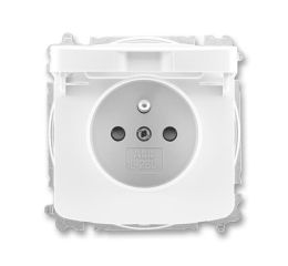 Tango® zásuvka jednonásobná s ochranným kolíkem, clonkami, víčkem, bezšroubové svorky 6619A-A06397 B bílá ABB