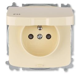 Tango® zásuvka jednonásobná s ochranným kolíkem, clonkami, krytí IP44 bezšroubové svorky 6619A-A06997 C slonová kost ABB